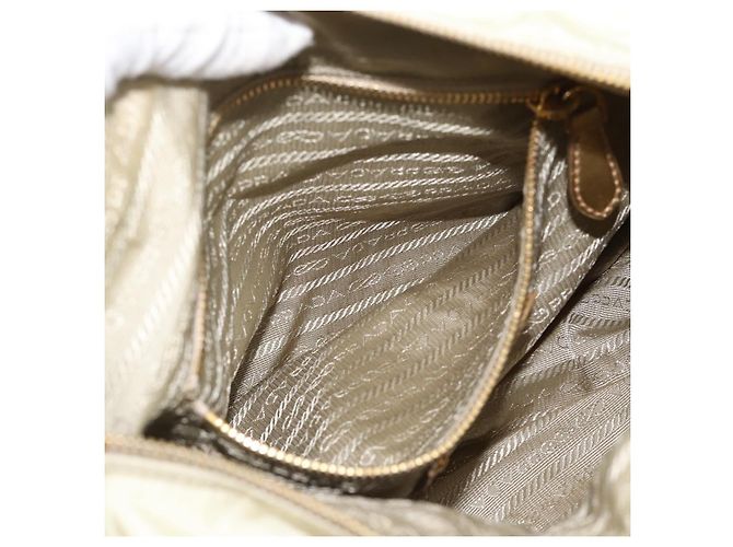 Borsa a Spalla PRADA Nylon Oro Autentica mr2696 D'oro - vista 26