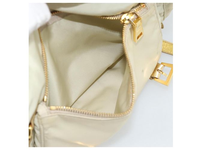 Borsa a Spalla PRADA Nylon Oro Autentica mr2696 D'oro - vista 27