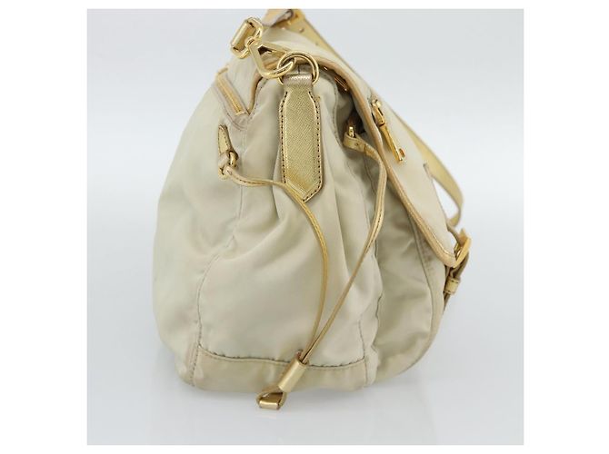Borsa a Spalla PRADA Nylon Oro Autentica mr2696 D'oro - vista 3