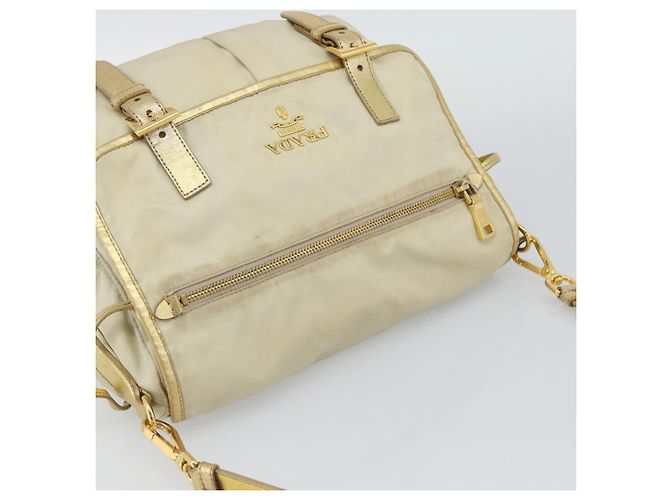 Borsa a Spalla PRADA Nylon Oro Autentica mr2696 D'oro - vista 6