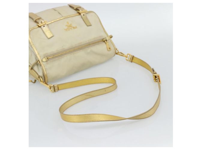 Borsa a Spalla PRADA Nylon Oro Autentica mr2696 D'oro - vista 7