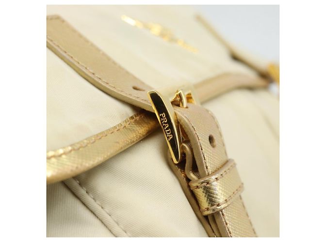 Borsa a Spalla PRADA Nylon Oro Autentica mr2696 D'oro - vista 9