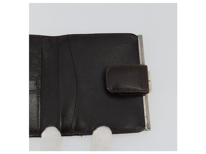 FENDI Zucca Canvas Portafoglio Compatto Nero Marrone Auth 189991A - vista 19