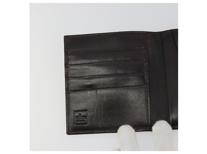 FENDI Zucca Canvas Portafoglio Compatto Nero Marrone Auth 189991A - vista 20