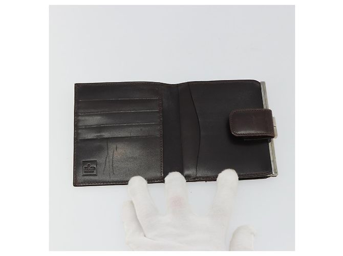 FENDI Zucca Canvas Portafoglio Compatto Nero Marrone Auth 189991A - vista 9
