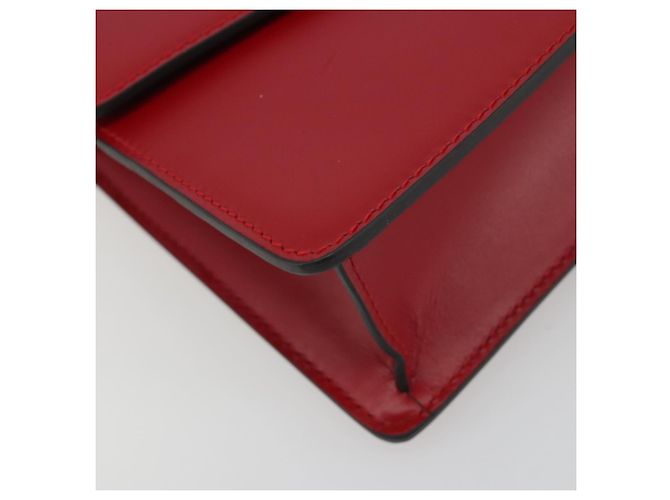 Borsa a tracolla GUCCI Sherry Line Silvi in pelle rossa e oro 421882 Auth 190243V Rosso D'oro - vista 15