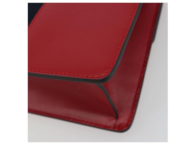 Borsa a tracolla GUCCI Sherry Line Silvi in pelle rossa e oro 421882 Auth 190243V Rosso D'oro - vista 16