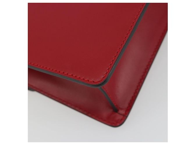 Borsa a tracolla GUCCI Sherry Line Silvi in pelle rossa e oro 421882 Auth 190243V Rosso D'oro - vista 17