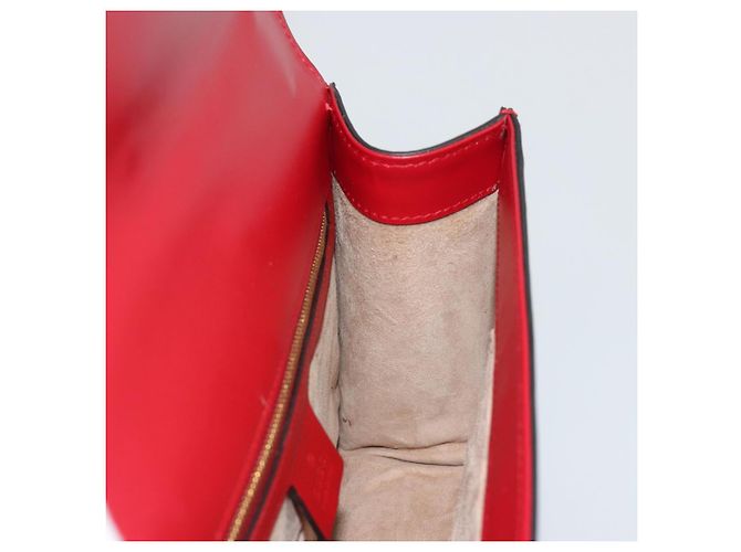 Borsa a tracolla GUCCI Sherry Line Silvi in pelle rossa e oro 421882 Auth 190243V Rosso D'oro - vista 21