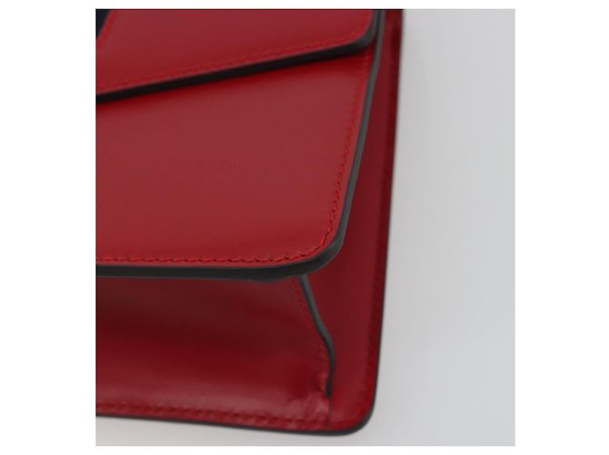 Borsa a tracolla GUCCI Sherry Line Silvi in pelle rossa e oro 421882 Auth 190243V Rosso D'oro - vista 8