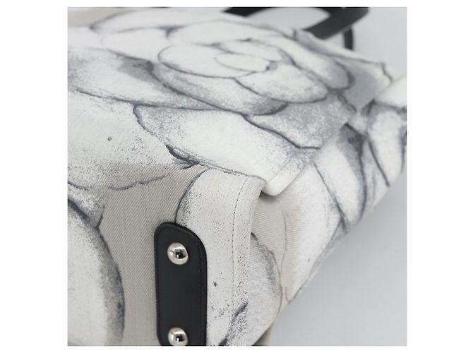 CHANEL Camelia Tote Bag Canvas Weiß Silber CC Auth 190607V - Ansicht 15
