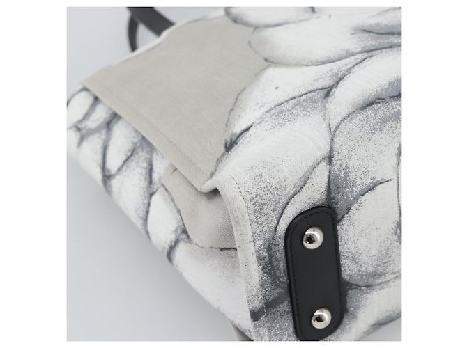 CHANEL Camelia Tote Bag Canvas Weiß Silber CC Auth 190607V - Ansicht 16