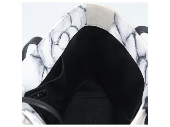 CHANEL Camelia Tote Bag Canvas Weiß Silber CC Auth 190607V - Ansicht 19