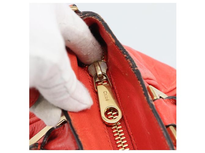 Chloé Borsa Chloe Etel in Pelle 2way Rosso Oro Auth BA13902 D'oro - vista 10