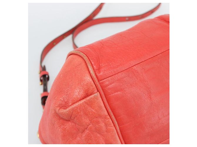 Chloé Borsa Chloe Etel in Pelle 2way Rosso Oro Auth BA13902 D'oro - vista 16