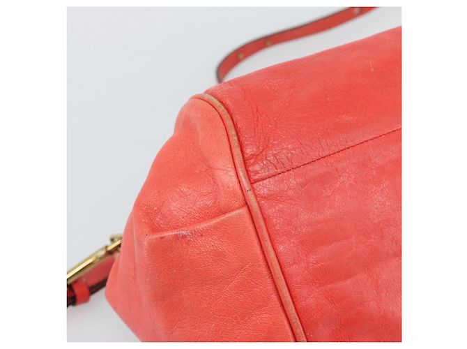 Chloé Borsa Chloe Etel in Pelle 2way Rosso Oro Auth BA13902 D'oro - vista 18