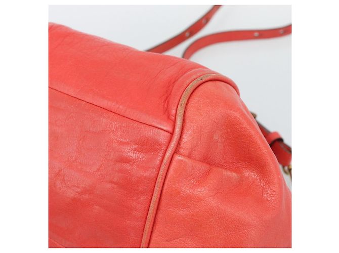 Chloé Borsa Chloe Etel in Pelle 2way Rosso Oro Auth BA13902 D'oro - vista 9