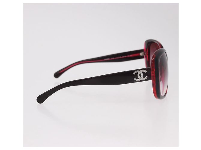 Gafas de sol CHANEL de plástico rojo CC Auth 190521 Roja - vista 6
