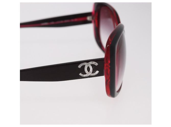 Gafas de sol CHANEL de plástico rojo CC Auth 190521 Roja - vista 7