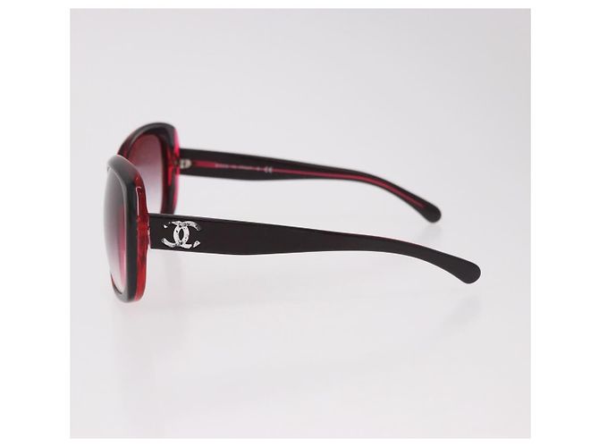 Gafas de sol CHANEL de plástico rojo CC Auth 190521 Roja - vista 8