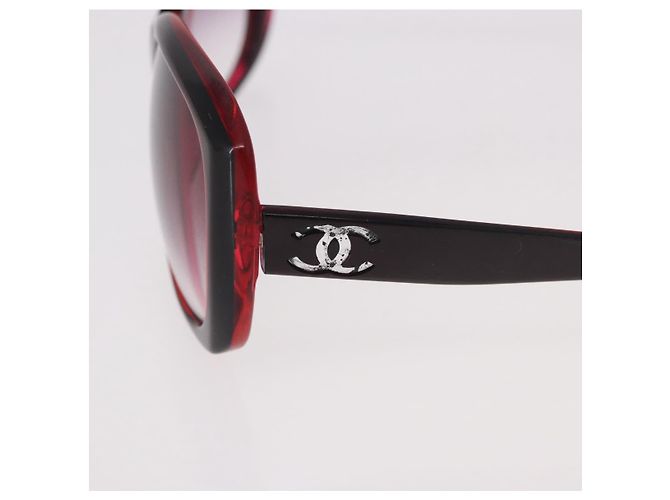 Gafas de sol CHANEL de plástico rojo CC Auth 190521 Roja - vista 9