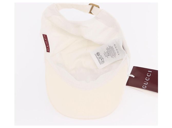 Gorra GUCCI de algodón blanco Auth BA13820V - vista 8