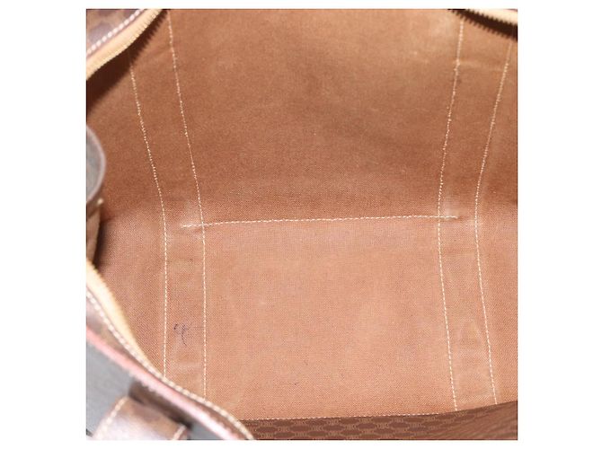 Céline Borsa Tote CELINE Macadam Canvas PVC Pelle Marrone Oro Auth mr2749 D'oro - vista 11
