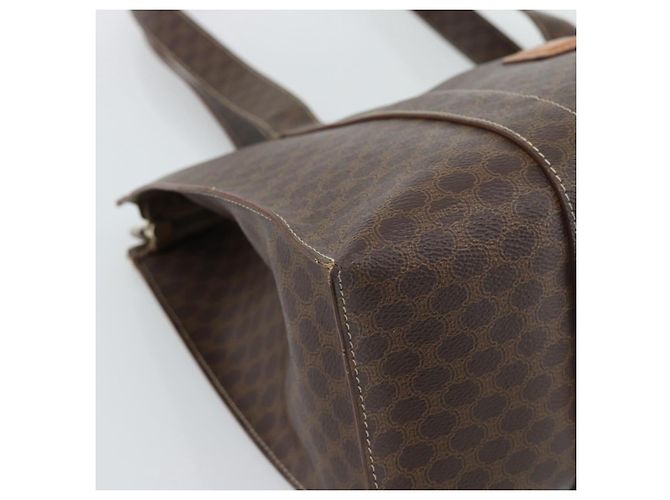 Céline Borsa Tote CELINE Macadam Canvas PVC Pelle Marrone Oro Auth mr2749 D'oro - vista 14