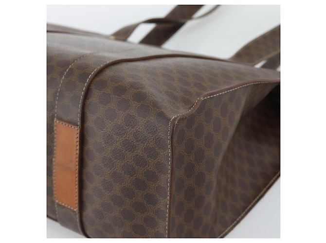 Céline Borsa Tote CELINE Macadam Canvas PVC Pelle Marrone Oro Auth mr2749 D'oro - vista 15