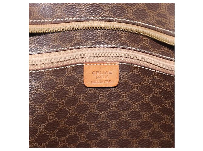 Céline Borsa Tote CELINE Macadam Canvas PVC Pelle Marrone Oro Auth mr2749 D'oro - vista 17