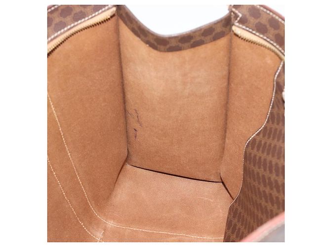 Céline Borsa Tote CELINE Macadam Canvas PVC Pelle Marrone Oro Auth mr2749 D'oro - vista 18