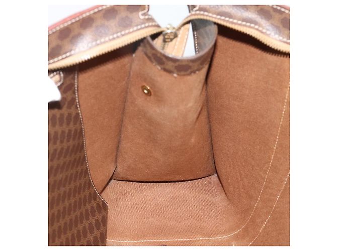 Céline Borsa Tote CELINE Macadam Canvas PVC Pelle Marrone Oro Auth mr2749 D'oro - vista 19