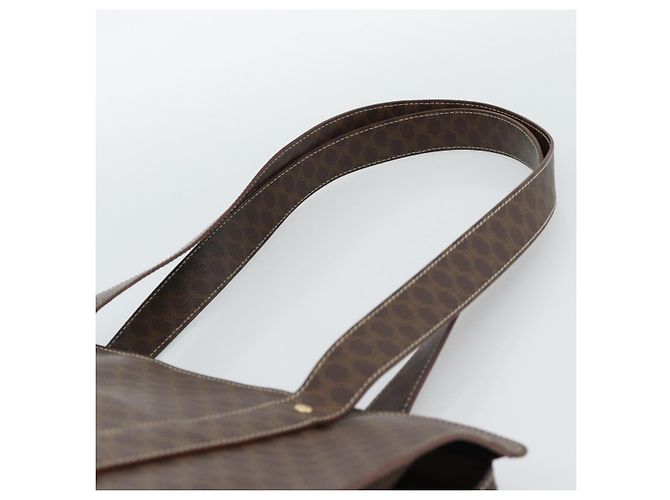 Céline Borsa Tote CELINE Macadam Canvas PVC Pelle Marrone Oro Auth mr2749 D'oro - vista 8