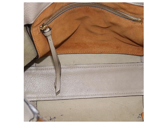 Chloé Borsa Tote Chloe in pelle grigia e oro Auth ar14027 Marrone D'oro - vista 10