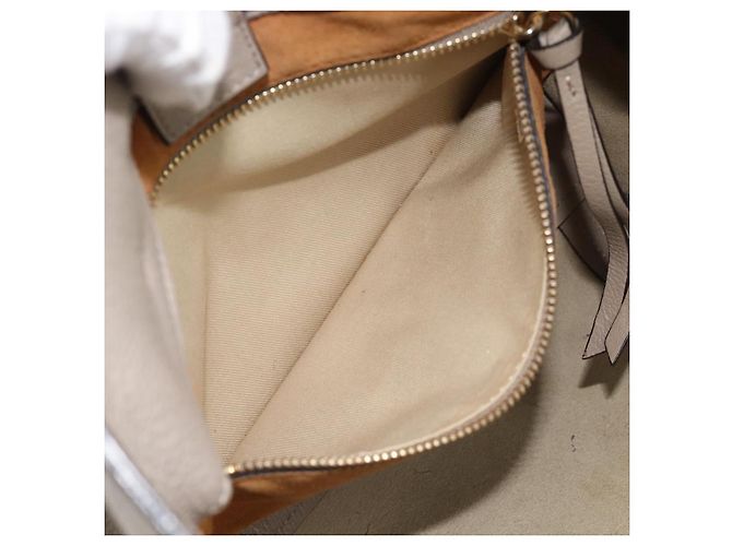 Chloé Borsa Tote Chloe in pelle grigia e oro Auth ar14027 Marrone D'oro - vista 11