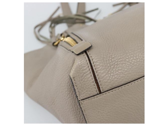 Chloé Borsa Tote Chloe in pelle grigia e oro Auth ar14027 Marrone D'oro - vista 14