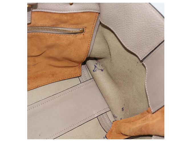 Chloé Borsa Tote Chloe in pelle grigia e oro Auth ar14027 Marrone D'oro - vista 18