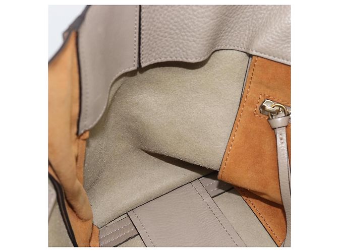Chloé Borsa Tote Chloe in pelle grigia e oro Auth ar14027 Marrone D'oro - vista 20