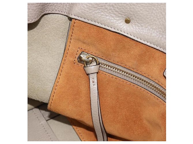 Chloé Borsa Tote Chloe in pelle grigia e oro Auth ar14027 Marrone D'oro - vista 21