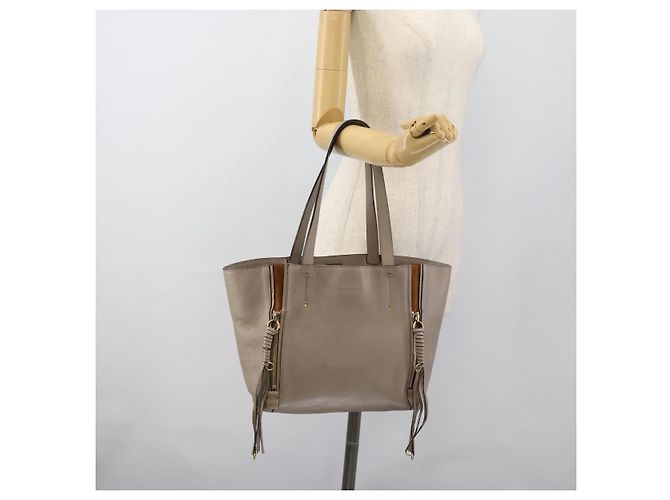 Chloé Borsa Tote Chloe in pelle grigia e oro Auth ar14027 Marrone D'oro - vista 22