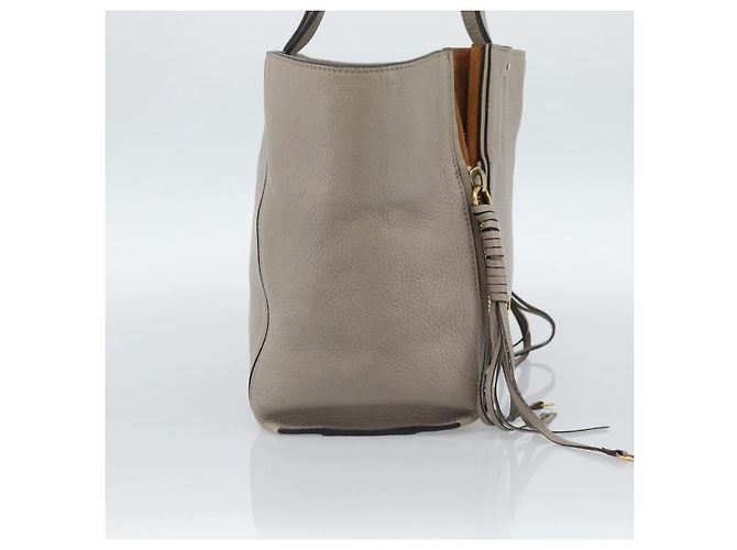 Chloé Borsa Tote Chloe in pelle grigia e oro Auth ar14027 Marrone D'oro - vista 3