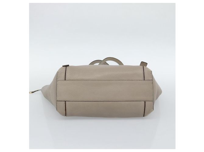 Chloé Borsa Tote Chloe in pelle grigia e oro Auth ar14027 Marrone D'oro - vista 5
