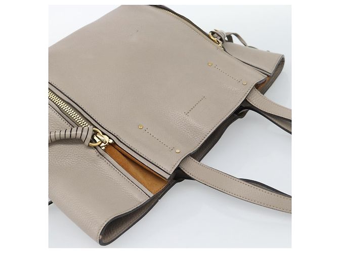 Chloé Borsa Tote Chloe in pelle grigia e oro Auth ar14027 Marrone D'oro - vista 6