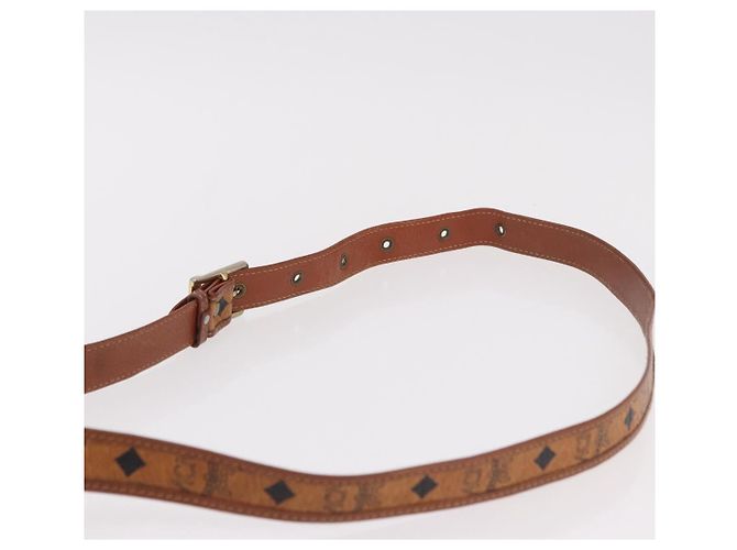 Sacca a cordino MCM Vicetos Logogram PVC Leather Brown Gold Auth 186663 Marrone D'oro - vista 8