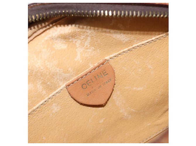 Céline Borsa a tracolla CELINE in tela Macadam PVC Pelle Marrone Oro Auth 190422A D'oro - vista 10
