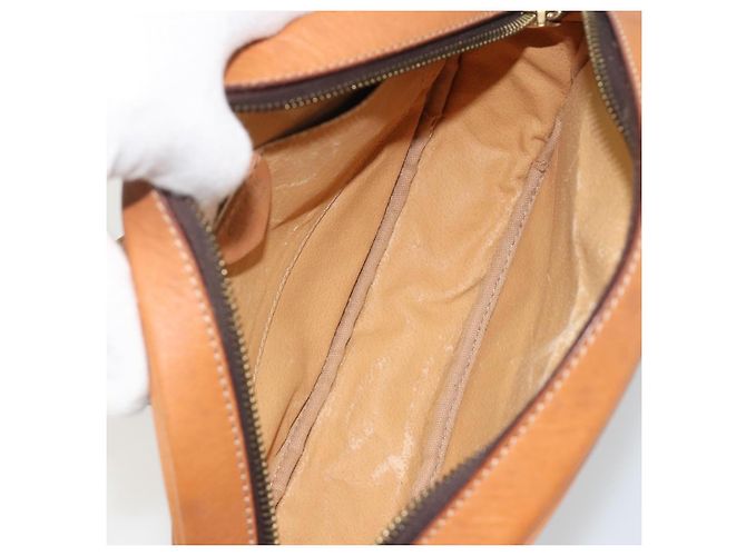Céline Borsa a tracolla CELINE in tela Macadam PVC Pelle Marrone Oro Auth 190422A D'oro - vista 11