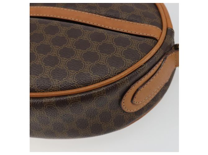 Céline Borsa a tracolla CELINE in tela Macadam PVC Pelle Marrone Oro Auth 190422A D'oro - vista 14