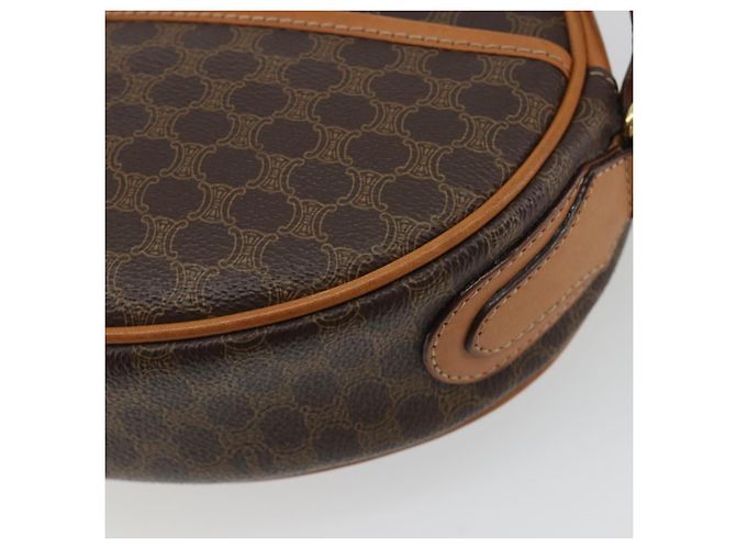 Céline Borsa a tracolla CELINE in tela Macadam PVC Pelle Marrone Oro Auth 190422A D'oro - vista 16