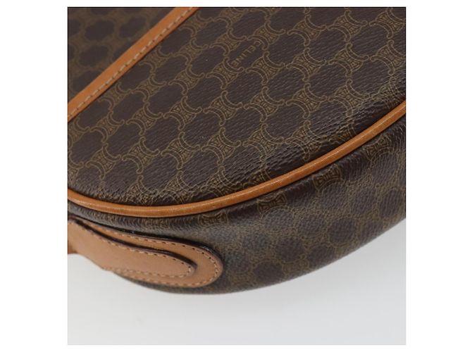 Céline Borsa a tracolla CELINE in tela Macadam PVC Pelle Marrone Oro Auth 190422A D'oro - vista 17