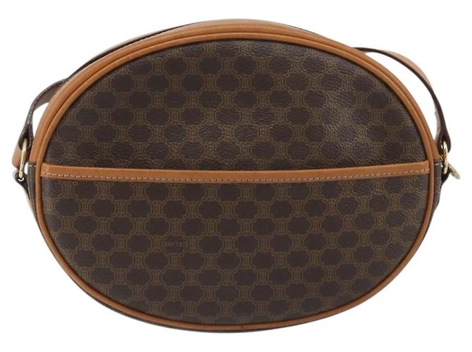 Céline Borsa a tracolla CELINE in tela Macadam PVC Pelle Marrone Oro Auth 190422A D'oro - vista 2